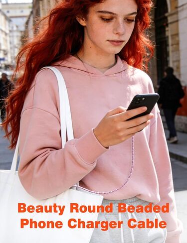 USB C to USB C Cable 6FT,60W Fast Charging Beaded Charger Cord for iPhone 17 16 15 Pro Max/iPad Pro Air 11th for Samsung S26 S25 S24 Ultra S23 A16/Android Phone Charger Cord Cute Girl Women,Light-Pink in Saudi Arabia