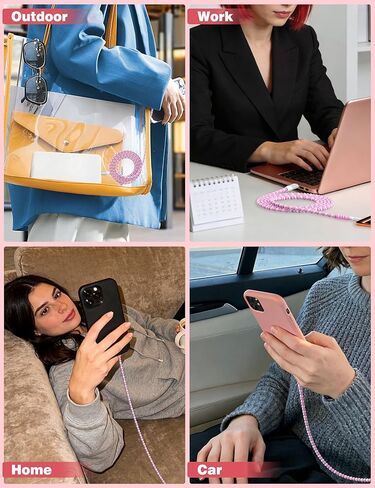 USB C to USB C Cable 6FT,60W Fast Charging Beaded Charger Cord for iPhone 17 16 15 Pro Max/iPad Pro Air 11th for Samsung S26 S25 S24 Ultra S23 A16/Android Phone Charger Cord Cute Girl Women,Light-Pink in Saudi Arabia