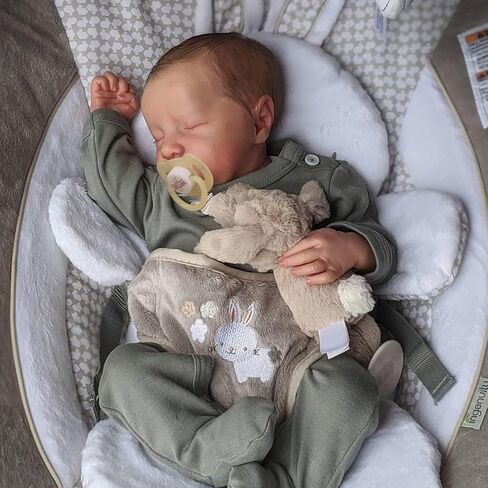JIZHI Lifelike Reborn Baby Dolls Boy - 17-Inch Soft Body Realistic-Newborn Full Body Vinyl Real Life Baby Dolls with Toy Accessories for Kids Age 3 4 5 6 7 + in Kuwait