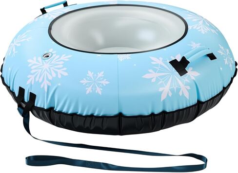 42" Heavy Duty Snow Tube 1/2 Pack with Premium Canvas Cover for Kids Ages 13+ Adults, Inflatable Snow Tube Sled with Thickened Bottom Tow Strap Repair Kit, Outdoor Winter for Sledding in Saudi Arabia