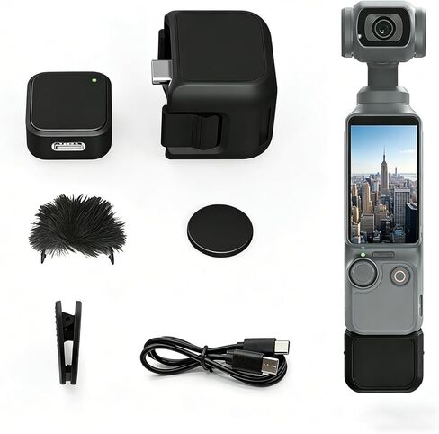Wireless Lavalier Microphone Kit (2 TX + 1 RX + Charging Case) | 20H Battery Life, Magnetic Attachment, Compatible with Xtra Muse & DJI Osmo Pocket 3 & 4 for Vlog & Live Streaming in Saudi Arabia
