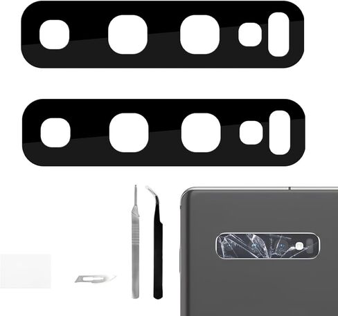 2 Pack Rear Camera Lens Replacement for Samsung Galaxy S10 Plus Adhesive Back Camera Glass Lens with Full Fix Tool Repair Kit Tweezers Dust Cloth for S10 Plus SM-G975U SM-G975U1 in Saudi Arabia