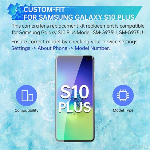 2 Pack Rear Camera Lens Replacement for Samsung Galaxy S10 Plus Adhesive Back Camera Glass Lens with Full Fix Tool Repair Kit Tweezers Dust Cloth for S10 Plus SM-G975U SM-G975U1 in Saudi Arabia