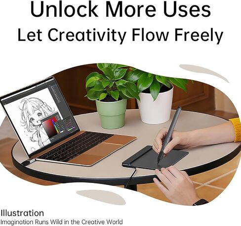 تابلت رسم مقاس 4 × 3 بوصة، تابلت رسومات رقمي مع قلم شاشة و10 رؤوس أقلام، فن للرسم والكتابة والتصميم والتدريس والعمل، لنظام Windows Mac Android in Saudi Arabia