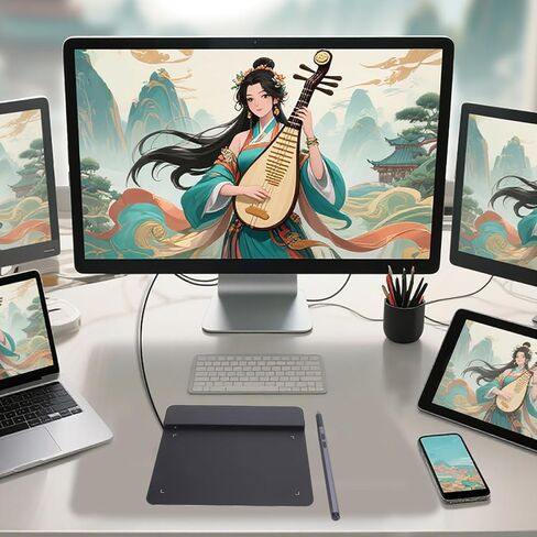 تابلت رسم مقاس 4 × 3 بوصة، تابلت رسومات رقمي مع قلم شاشة و10 رؤوس أقلام، فن للرسم والكتابة والتصميم والتدريس والعمل، لنظام Windows Mac Android in Saudi Arabia