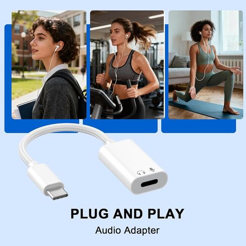 [Apple MFi Certified] USB C to Lightning Headphone Audio Adapter,2 Pack Type C Male to Female Lightning Earphone Converter, Compatible with iPhone 17/16/15 Plus/Pro/Max, iPad, MacBook in Saudi Arabia
