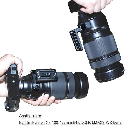 CNC Precisely Machined Metal Lens Collar Replacement Base Foot Stand Adapter for Fuji XF 100-400mm F4.5-5.6 R LM OIS WR Telephoto Lens Tripod Mount Ring-Bottom is Camera Quick Release Plate Feature in Saudi Arabia
