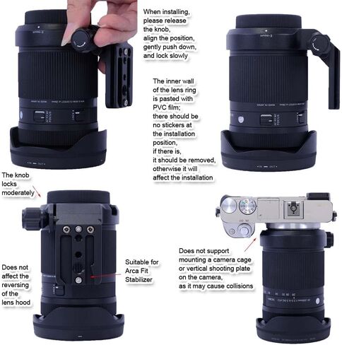 حلقة تثبيت حامل ثلاثي الأرجل لطوق العدسة متوافقة مع سيجما 20-200 مم F3.5-6.3 DG C، ​​24-70 مم f/2.8 DG DN Art II، 17-40 مم F1.8 DC Art، 14-24 مم f/2.8 DG DN Art، 28-70 مم f2.8 DG DN C، 105 مم F2.8 DG DN Macro E-Mount in Saudi Arabia