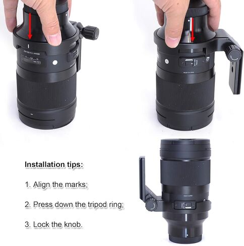 iShoot Tripod Mount Ring, 82mm Metal Lens Collar Bracket Compatible with Sigma 40mm f/1.4 DG HSM Art Lens (Compatible with Canon, Nikon, Sony FE Mount), Built-in Arca-Swiss Type Quick Release Plate in Saudi Arabia