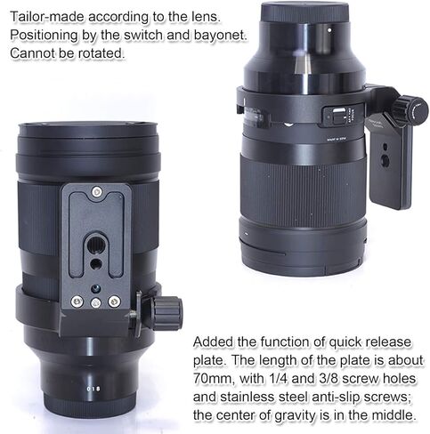 iShoot Tripod Mount Ring, 82mm Metal Lens Collar Bracket Compatible with Sigma 40mm f/1.4 DG HSM Art Lens (Compatible with Canon, Nikon, Sony FE Mount), Built-in Arca-Swiss Type Quick Release Plate in Saudi Arabia