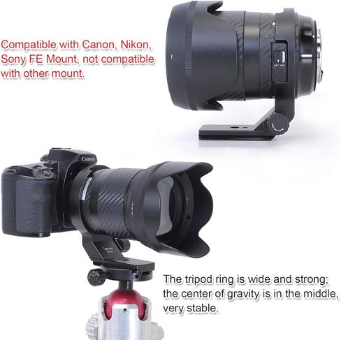iShoot Tripod Mount Ring, 82mm Metal Lens Collar Bracket Compatible with Sigma 40mm f/1.4 DG HSM Art Lens (Compatible with Canon, Nikon, Sony FE Mount), Built-in Arca-Swiss Type Quick Release Plate in Saudi Arabia