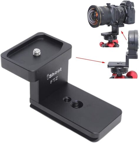iShoot Lens Collar Replacement Foot Tripod Mount Ring Base Compatible with Nikon FTZ Mount Converter Lens Adapter Ring, Lens Support Holder with Arca Fit Dovetail in Saudi Arabia