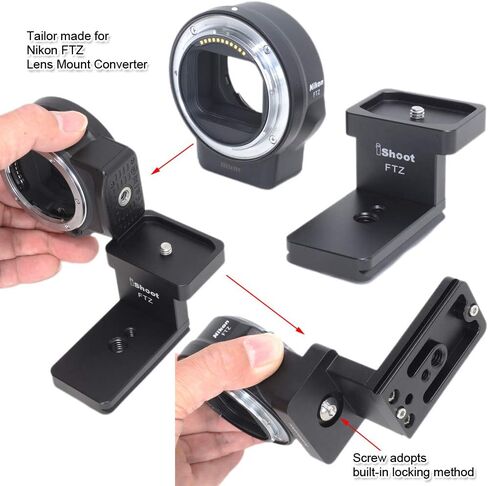 iShoot Lens Collar Replacement Foot Tripod Mount Ring Base Compatible with Nikon FTZ Mount Converter Lens Adapter Ring, Lens Support Holder with Arca Fit Dovetail in Saudi Arabia