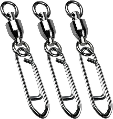20pcs Fishing Speed Clips Quick Change Snap Swivels, Ball Bearing Swivel Power Clips Fishing Snap Swivels Freshwater Saltwater Crankbait Popper Lures Quick Snaps Connectors Tackle in Saudi Arabia