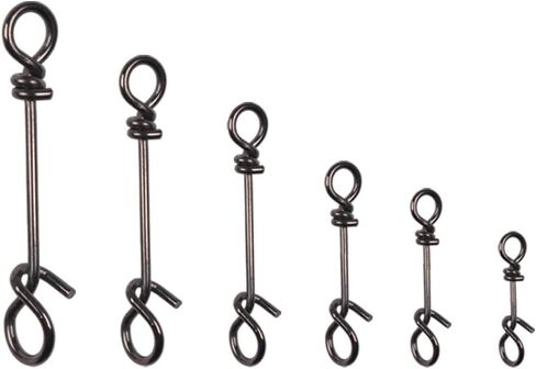 100 pcs Stainless Steel Connector Fishing Fastach Clips Fishing Swivels Snaps Swivel Rolling Snap Quick Connection Accessory in Saudi Arabia