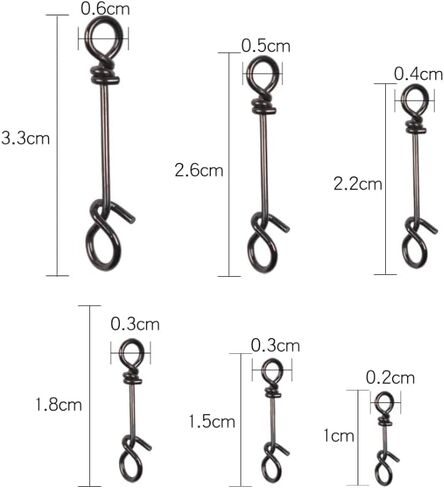 100 pcs Stainless Steel Connector Fishing Fastach Clips Fishing Swivels Snaps Swivel Rolling Snap Quick Connection Accessory in Saudi Arabia