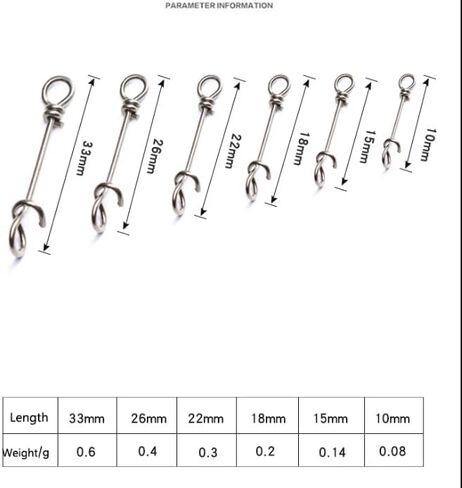 100 pcs Stainless Steel Connector Fishing Fastach Clips Fishing Swivels Snaps Swivel Rolling Snap Quick Connection Accessory in Saudi Arabia