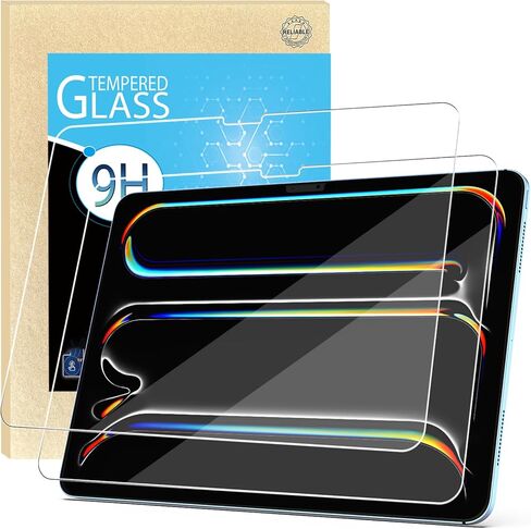 Screen Protector for iPad Pro 13 inch M4 2024 M5 2025 7th 8th Generation, 2 Packs 9H Tempered Glass Film, Protective Film, Ultra HD Clear, Anti-Fingerprint, Bubble-Free in Saudi Arabia