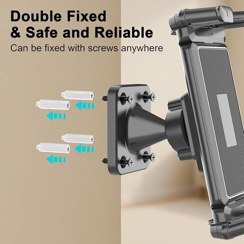 Adjustable Rotation Wall-Mounted Bracket with Secure Nail Fixing, Wall Mount Tablet Holder for iPad Samsung Tablet（4.7-12.9 Inch） in Saudi Arabia