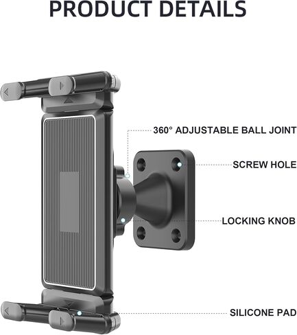 Adjustable Rotation Wall-Mounted Bracket with Secure Nail Fixing, Wall Mount Tablet Holder for iPad Samsung Tablet（4.7-12.9 Inch） in Saudi Arabia