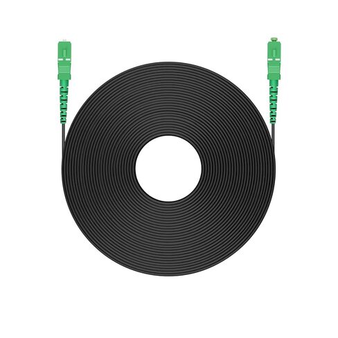 Simplex SC/APC to SC/APC Fiber Patch Cable 15m/49ft,Fiber Optic Internet Cable,Single Mode Armored Fiber Optic Jumper Optical Patch Cord, Att Fiber Cable OS1/OS2 Compatible OD 3.0mm LSZH Black in Saudi Arabia