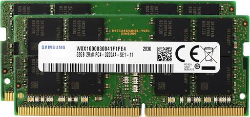 Samsung 64GB (2x32GB) DDR4 3200 MHz PC4-25600 SODIMM 2Rx8 CL22 1.2v 260-PIN Memory RAM Laptop Notebook Module Upgrade M471A4G43AB1-CWE M471A4G43BB1-CWE in Saudi Arabia
