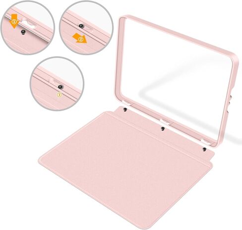 Snap-Fit Detachable Case for 6.8" Kindle Paperwhite (11th Generation-2021) & Signature Edition, Slim PU Shell and TPU Shockproof Frame PC Clear Back Cover,Auto-Wake/Sleep,Pink in Saudi Arabia