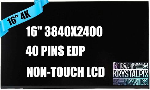 New KrystalPix LCD Display FITS- Replacement Screen for AUO B160ZAN01.T 5D10V82447 SD10Z34980 LCD Display 16" WQUXGA 3840X2400 4K LCD LED Non-Touch Screen 40 pins Display in Saudi Arabia