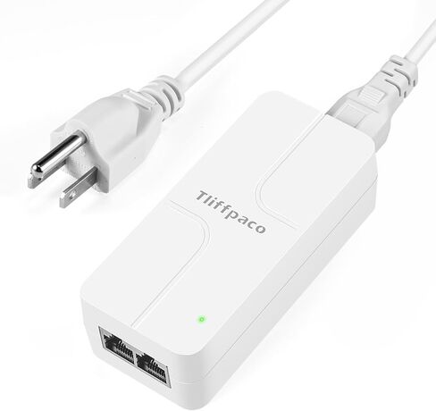 PoE+ Injector 2.5 جيجا بايت، يحول Non-PoE إلى PoE، 100/1000/2500 ميجابت في الثانية ومتوافق مع 802.3at/af، التوصيل والتشغيل، حتى 100 متر (328 قدمًا)، محول PoE 52 فولت 30 وات لكاميرا IP/هاتف IP/نظام التحكم في الوصول in Kuwait