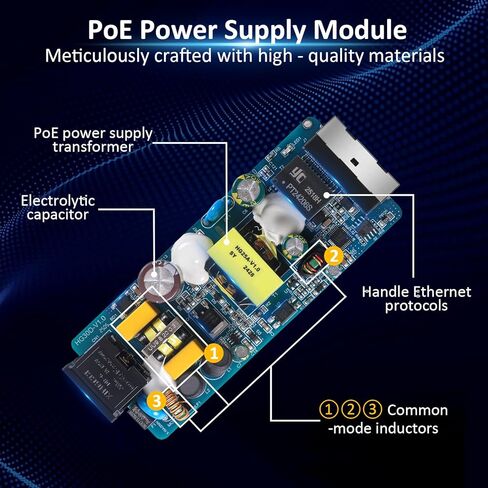 PoE+ Injector 2.5 جيجا بايت، يحول Non-PoE إلى PoE، 100/1000/2500 ميجابت في الثانية ومتوافق مع 802.3at/af، التوصيل والتشغيل، حتى 100 متر (328 قدمًا)، محول PoE 52 فولت 30 وات لكاميرا IP/هاتف IP/نظام التحكم في الوصول in Kuwait