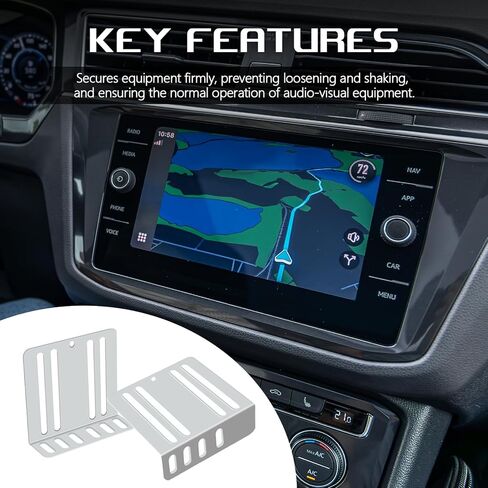 Wuyaoyao 4PCS Double DIN Installation Kit, Metal Car Stereo Radio Mounting Bracket with Screws, Universal Automotive Audio & Video Dash Mounting Kit, Car Accessories, 2.95x2.76x0.94 Inch/75x70x24 mm in Saudi Arabia