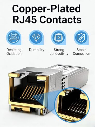 محول 1.25G SFP إلى RJ45، وحدة SFP نحاسية Gigabit 1000Base-T، 100 متر فوق CAT5a، متوافق مع Cisco، وحدة إيثرنت SFP منخفضة الطاقة قابلة للتوصيل والتشغيل السريع in Kuwait