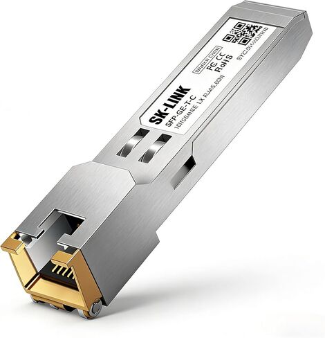 محول 1.25G SFP إلى RJ45، وحدة SFP نحاسية Gigabit 1000Base-T، 100 متر فوق CAT5a، متوافق مع Cisco، وحدة إيثرنت SFP منخفضة الطاقة قابلة للتوصيل والتشغيل السريع in Kuwait