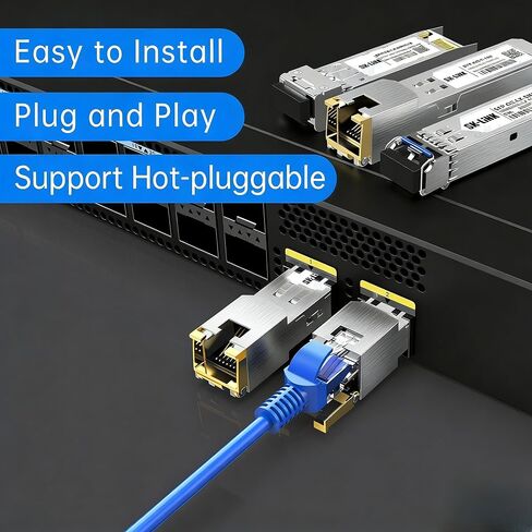محول 1.25G SFP إلى RJ45، وحدة SFP نحاسية Gigabit 1000Base-T، 100 متر فوق CAT5a، متوافق مع Cisco، وحدة إيثرنت SFP منخفضة الطاقة قابلة للتوصيل والتشغيل السريع in Kuwait