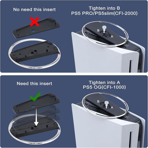 حامل Glieskir العمودي متوافق مع PS5 Slim وPS5 Pro - قاعدة قوية وتركيب آمن لوحدات تحكم PlayStation 5 Slim وPro in Kuwait