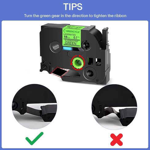 GREENCYCLE متوافق مع شريط الملصقات Brother P-Touch TZe-D41 18 مم 0.7 بوصة أخضر مصفح TZeD41 TZ-D41 TZe TZ 3/4 بوصة أسود على شريط ملصقات أخضر فلوري لـ PT-D410 PT-D400 PT-D600، 3 عبوات in Kuwait