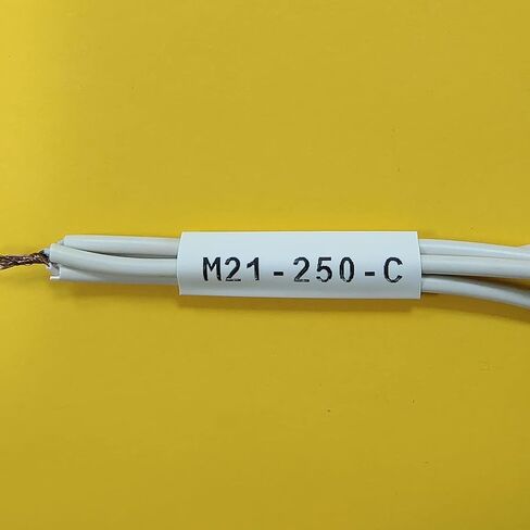 شريط ملصقات أنابيب الانكماش الحراري متوافق مع خرطوشة M21-250-C-342-WT مع طابعة ملصقات M210 LAB BMP21-PLUS/LAB IDPAL، أسود على أبيض، عرض 0.44 بوصة، طول 7 بوصات in Kuwait