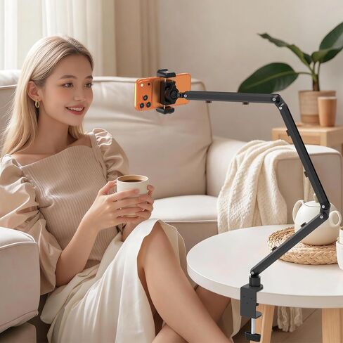 Mippko Phone Stand for Desk,3-Stage Adjustable iPhone Articulating Arm Heavy Duty C-Clamp Mount,33" Foldable Long Arm & 360°Rotation Holder,Fits 3.5~7.5" iPhone/HTC/LG/Nexus/Huawei/Galaxy in Saudi Arabia