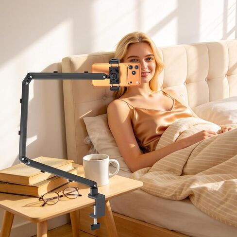 Mippko Phone Stand for Desk,3-Stage Adjustable iPhone Articulating Arm Heavy Duty C-Clamp Mount,33" Foldable Long Arm & 360°Rotation Holder,Fits 3.5~7.5" iPhone/HTC/LG/Nexus/Huawei/Galaxy in Saudi Arabia