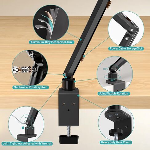 Mippko Phone Stand for Desk,3-Stage Adjustable iPhone Articulating Arm Heavy Duty C-Clamp Mount,33" Foldable Long Arm & 360°Rotation Holder,Fits 3.5~7.5" iPhone/HTC/LG/Nexus/Huawei/Galaxy in Saudi Arabia