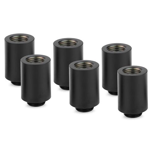 Thermal Grizzly - DeltaMate - Extender MF10-6-Pack - Extender Fitting 10mm - Black - CNC-machined Brass - G1/4" Male and Female Thread - for Modular Combinations in Water-Cooling Systems in Saudi Arabia