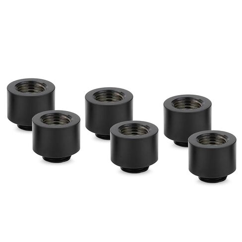 Thermal Grizzly - DeltaMate - Extender MF10-6-Pack - Extender Fitting 10mm - Black - CNC-machined Brass - G1/4" Male and Female Thread - for Modular Combinations in Water-Cooling Systems in Saudi Arabia