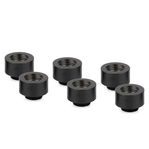 Thermal Grizzly - DeltaMate - Extender MF10-6-Pack - Extender Fitting 10mm - Black - CNC-machined Brass - G1/4" Male and Female Thread - for Modular Combinations in Water-Cooling Systems in Saudi Arabia