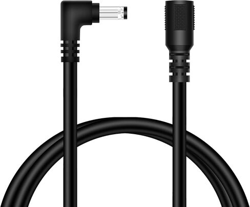 18AWG DC Power Extension Cable, 5.5mm x 2.1mm Right Angle Male to Female Barrel Plug Jack Power Supply Adapter 5.5x2.1mm Extension Cord for CCTV Surveillance Security Camera LED Strip, 1FT in Saudi Arabia