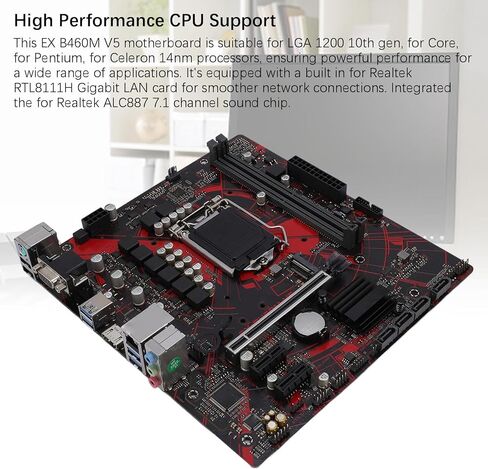اللوحة الأم EX B460M V5، اللوحة الأم للكمبيوتر المكتبي M ATX DDR4 مع RTL8111H Gigabit LAN وصوت ALC887 7.1 قناة، لمعالجات وحدة المعالجة المركزية 1200 الجيل العاشر الأساسية 14 نانومتر in Saudi Arabia