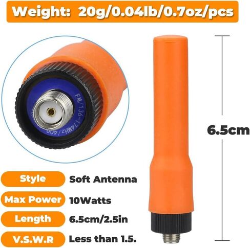 10Pack Universal Dual Band VHF UHF 136-174MHz 400-480MHz SMA-Female Antenna for Baofeng Kenwood HYT Linton PUXING Walkie Talkie Two Way Radio Soft Antenna in Saudi Arabia