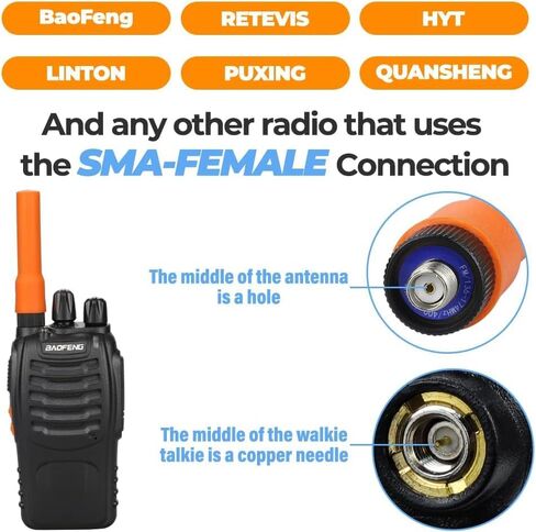 10Pack Universal Dual Band VHF UHF 136-174MHz 400-480MHz SMA-Female Antenna for Baofeng Kenwood HYT Linton PUXING Walkie Talkie Two Way Radio Soft Antenna in Saudi Arabia