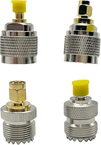 4Pcs SMA - UHF Antenna Connectors kit SMA to PL259 SO239 UHF VHF Crimp Coax Adapter for CB Radio Handheld Ham Radio Antenna Walkie Talkie Amateur Radio in Saudi Arabia