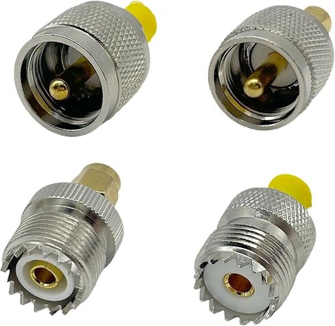 4Pcs SMA - UHF Antenna Connectors kit SMA to PL259 SO239 UHF VHF Crimp Coax Adapter for CB Radio Handheld Ham Radio Antenna Walkie Talkie Amateur Radio in Saudi Arabia
