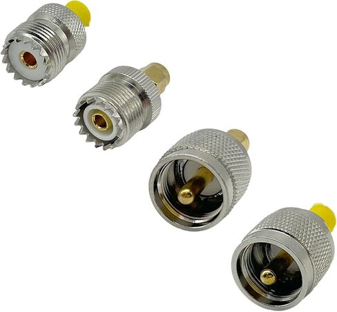 4Pcs SMA - UHF Antenna Connectors kit SMA to PL259 SO239 UHF VHF Crimp Coax Adapter for CB Radio Handheld Ham Radio Antenna Walkie Talkie Amateur Radio in Saudi Arabia